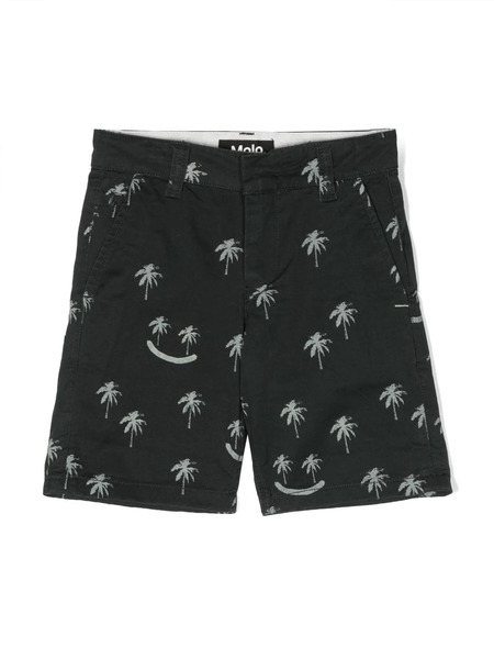  Molo Smile Palm Trees Chino Shorts - Black 