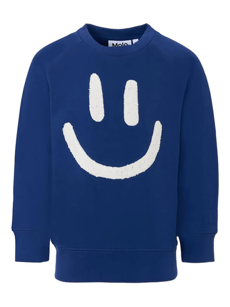  Molo Smiley-face Cotton Sweatshirt - Blue 