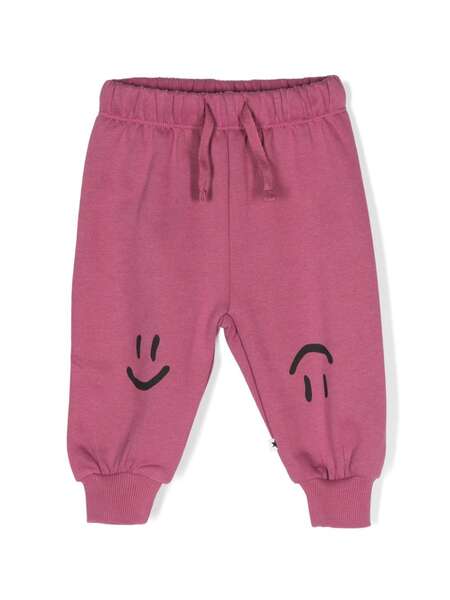  Molo Smiley-print Tapered Trousers - Pink 
