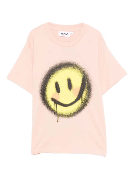  Molo Spray-paint Smiley-face T-shirt - Pink 
