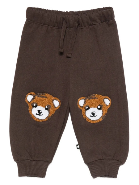  Molo Teddy-bear Embroidered Joggers - Brown 