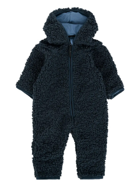  Molo Teddy-fleece Hooded Romper - Blue 