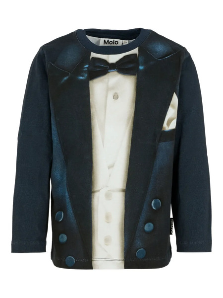  Molo Tuxedo-print Long-sleeve Sweatshirt - Blue 