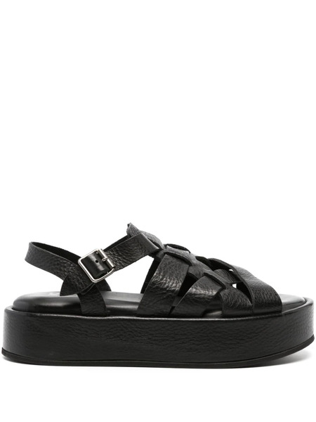  Moma Arizona Raw Leather Sandals - Black 