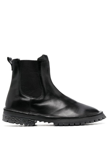  Moma Elasticated-side-panels Leather Chelsea Boots - Black 