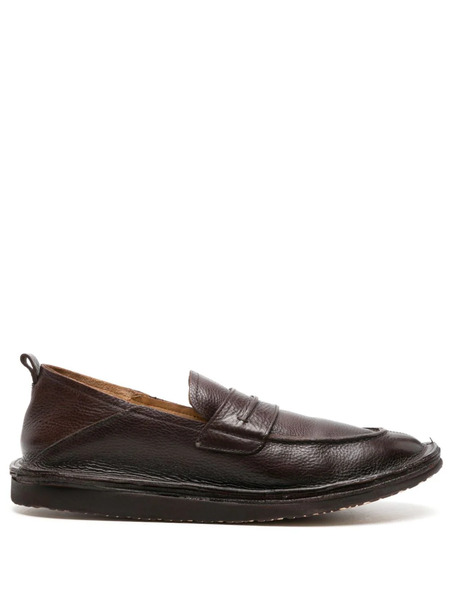  Moma Grained-leather Penny Loafers - Brown 