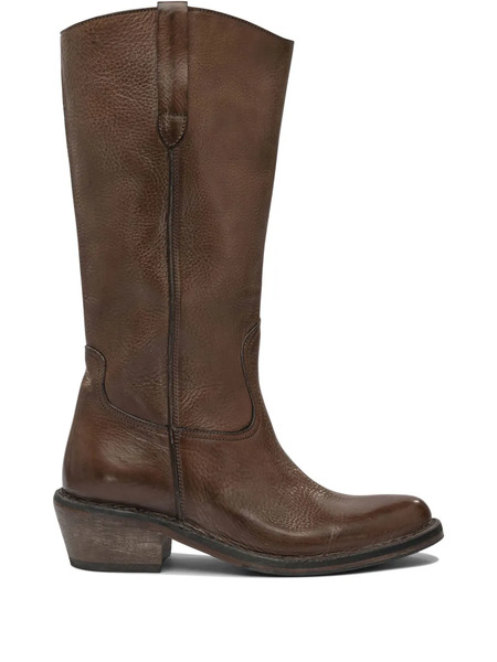 Moma Leather Cowboy Boots - Brown 