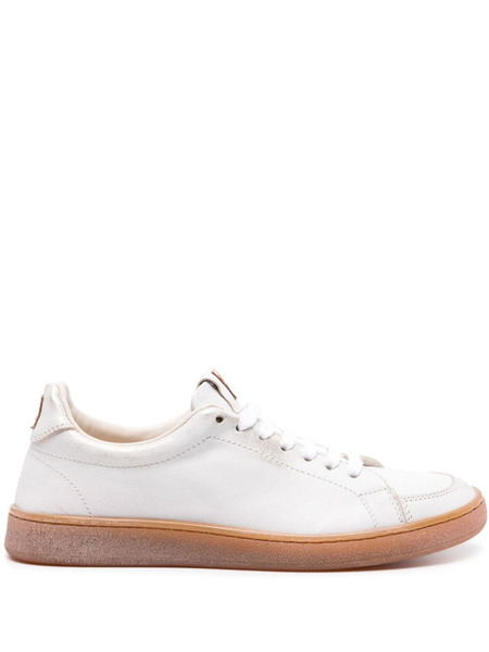  Moma Metallic-sheen Leather Sneakers - White 