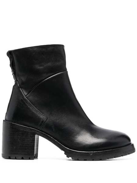 Moma 80mm Heeled Leather Ankle Boots - Black 