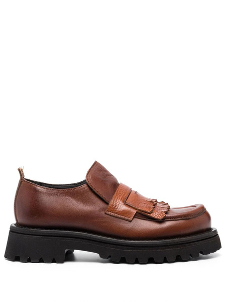  Moma Mocassino Leather Loafers - Brown 