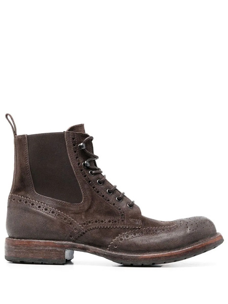  Moma Perforated-detail Ankle Boots - Brown 