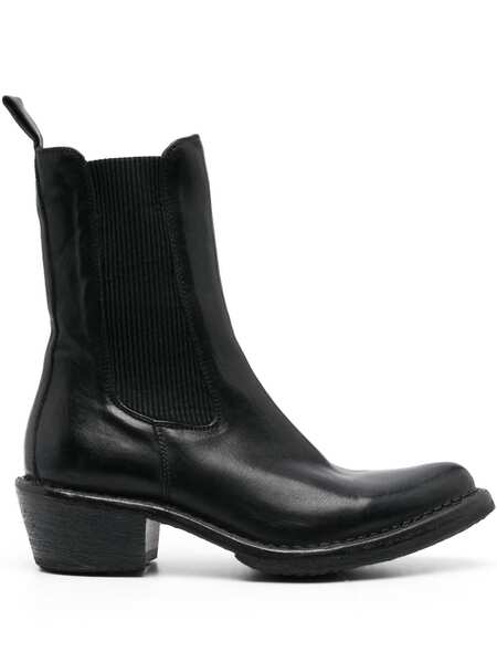  Moma Pointed-toe Ankle Leather Boots - Black 