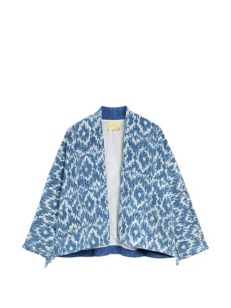  Momoni Ara Printed Tassel-detail Jacket - Blue 