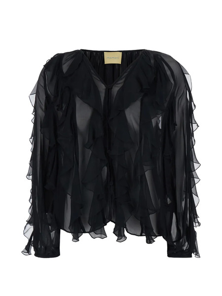  Momoni Canela Ruffled Blouse - Black 