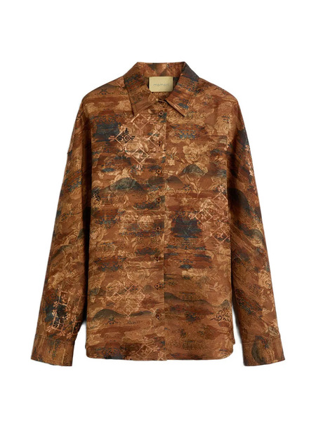  Momoni Jacquard Button Shirt - Brown 