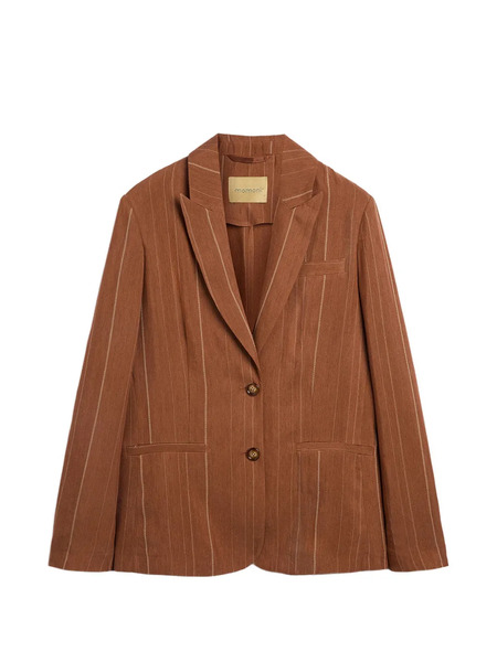  Momoni Pinstripe Two-button Blazer - Brown 
