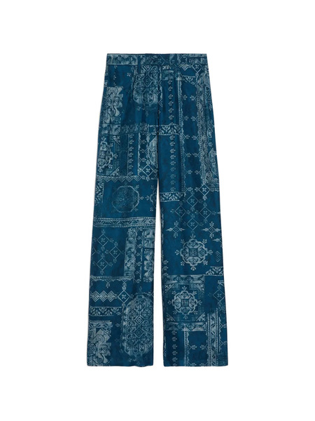  Momoni Printed Straight Trousers - Blue 