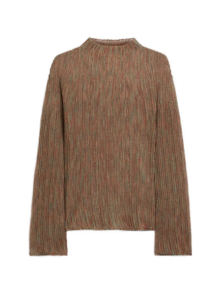  Momoni Ribbed Flared-sleeves Sweater - Brown 
