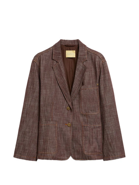  Momoni Shins Single-breasted Denim Jacket - Brown 
