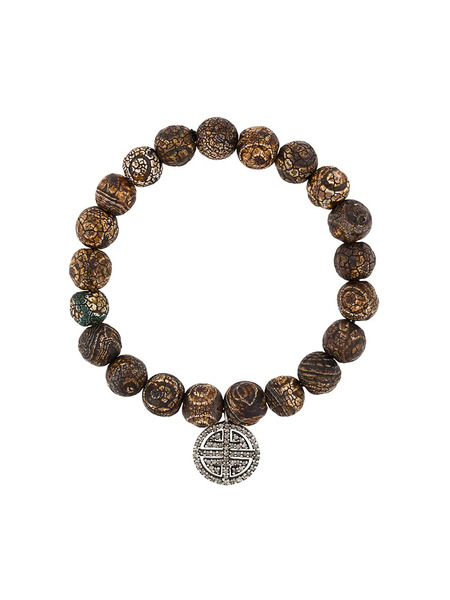  Monan Beaded Diamond Charm Bracelet - Brown 