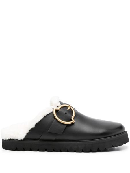  Moncler Bell Leather Mules - Black 