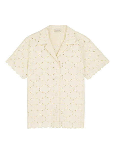  Moncler Broderie-anglaise Short-sleeves Shirt - Neutrals 