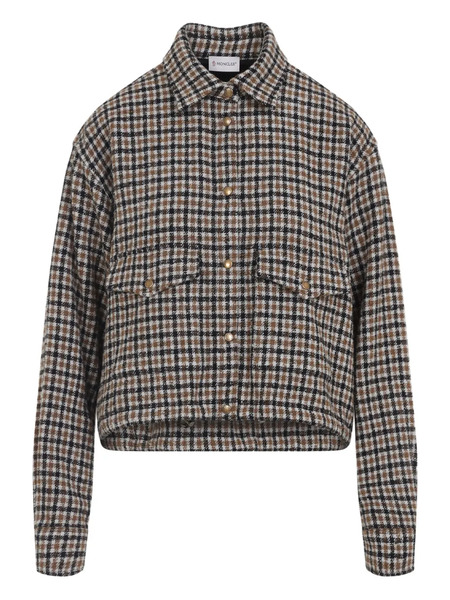  Moncler Checked-pattern Buttoned Shirt - Grey 