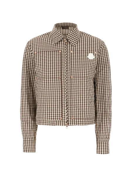  Moncler Checked Zip Shirt - Brown 