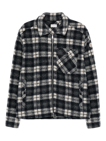  Moncler Checked Zip-up Jacket - Blue 
