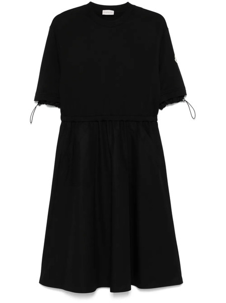  Moncler Contras-panel Midi Dress - Black 