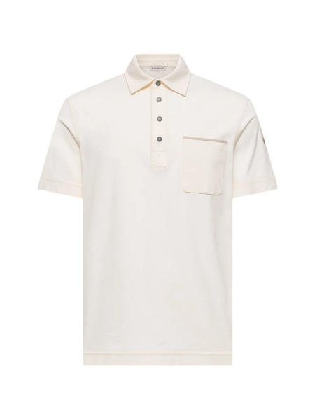  Moncler Cotton Piquet Polo Shirt - White 