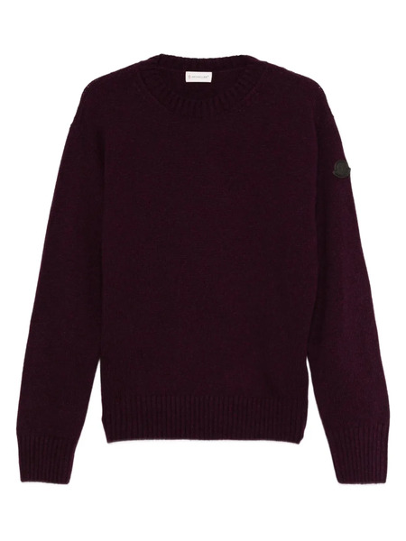  Moncler Crew-neck Logo-patch Sweater - Purple 