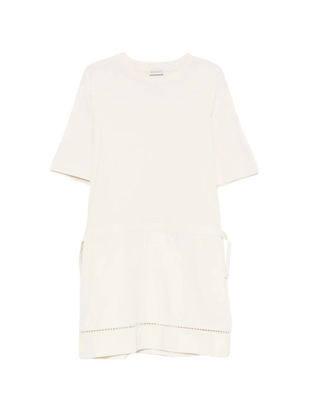  Moncler Drawstring Perforated Mini Dress - Neutrals 