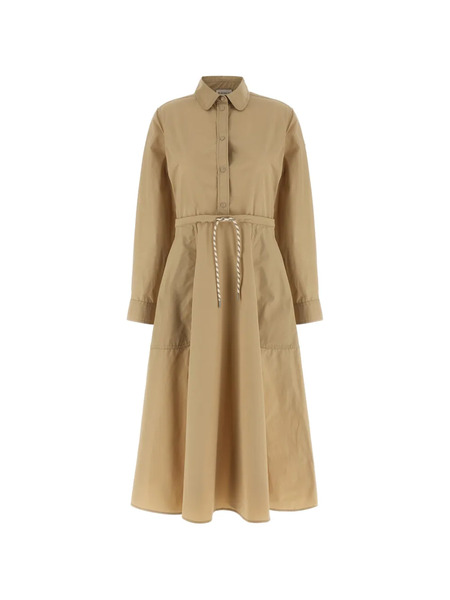  Moncler Drawstring Snap-button Midi Dress - Neutrals 