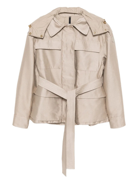  Moncler Embroidered-logo Jacket - Neutrals 