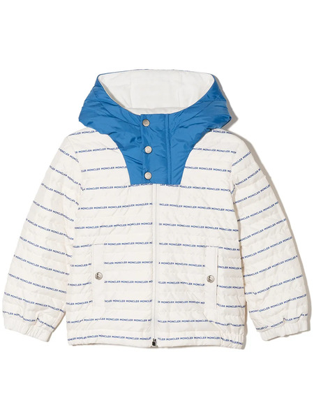  Moncler Enfant All-over Logo Padded Jacket - White 