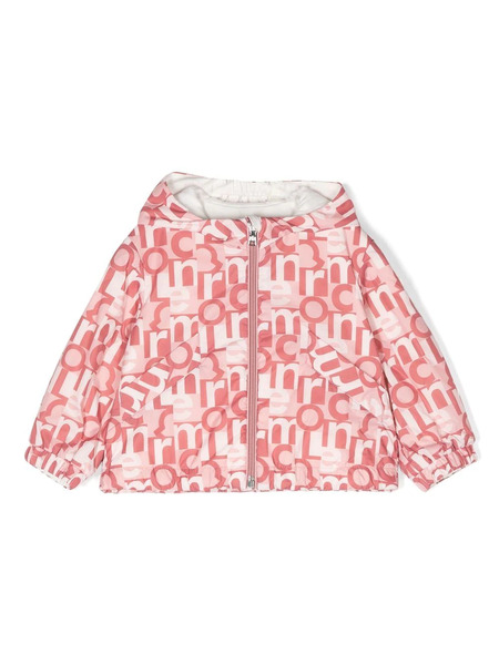  Moncler Enfant All-over Logo Print Jacket - Pink 