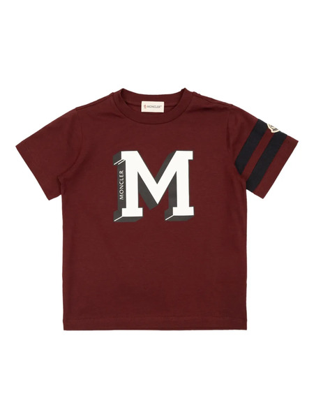  Moncler Enfant Big M Logo-printed Crew-neck T-shirt - Brown 
