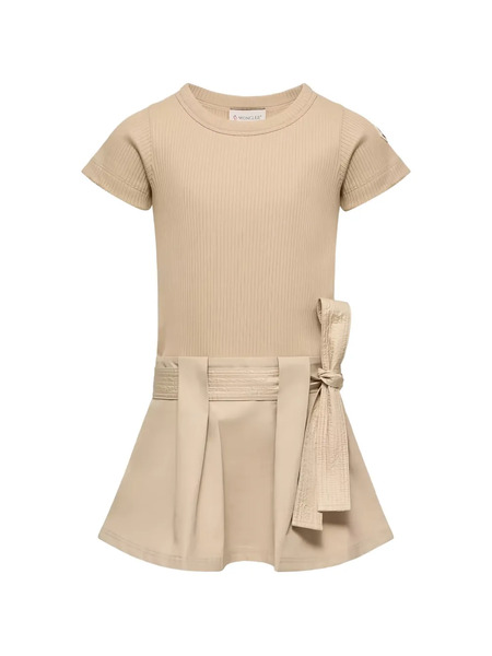  Moncler Enfant Bow-detail Mini Dress - Neutrals 
