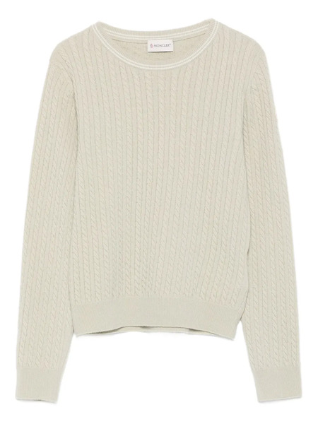  Moncler Enfant Cable-knit Crew-neck Sweater - Green 