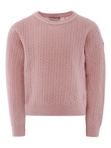  Moncler Enfant Cable-knit Wool Sweater - Pink 