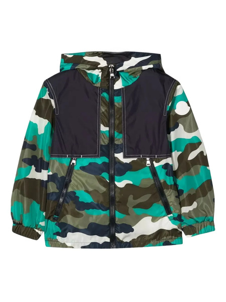  Moncler Enfant Camouflage-design Jacket - Green 