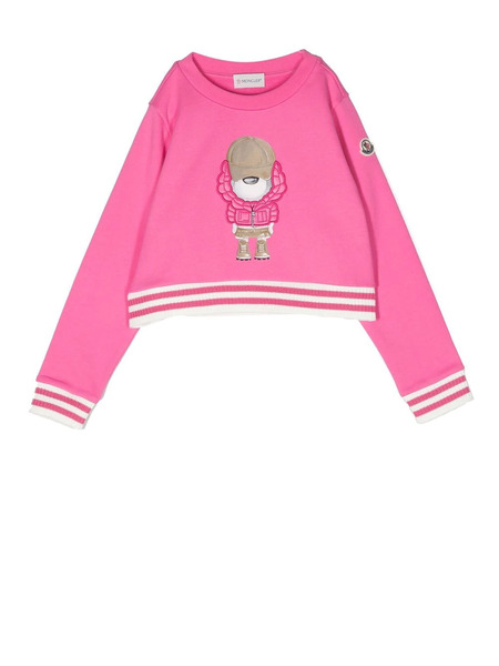  Moncler Enfant Cartoon-print Cotton Sweatshirt - Pink 