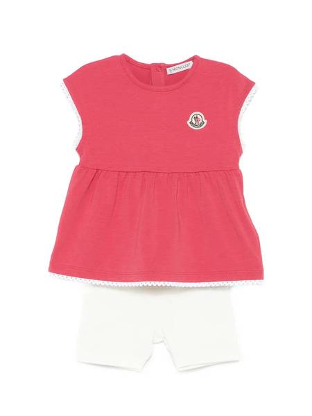  Moncler Enfant Contrast-trim Dress - Red 