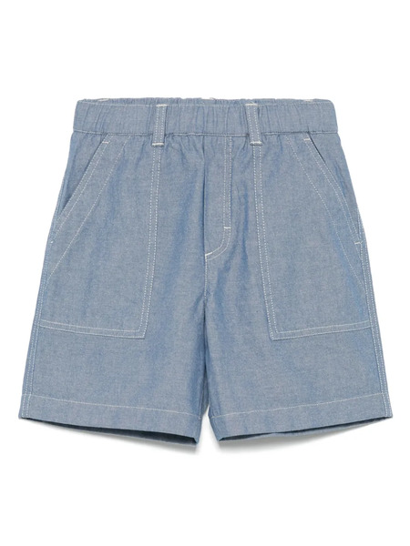  Moncler Enfant Cotton Chambray Shorts - Blue 