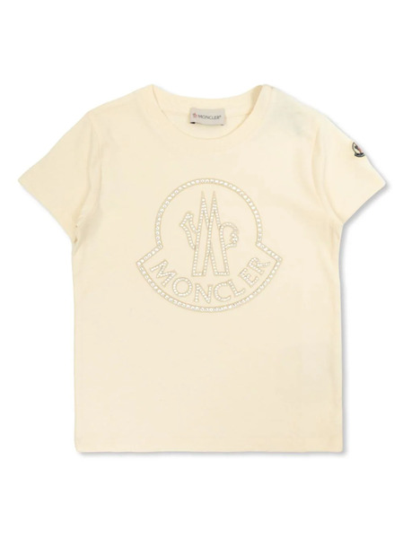  Moncler Enfant Crystal Logo T-shirt - Neutrals 