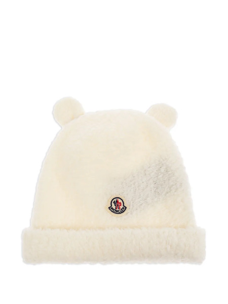  Moncler Enfant Ear-detail Wool Hat - White 