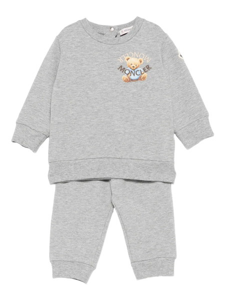 Moncler Enfant Embroidered-bear Tracksuit - Grey 