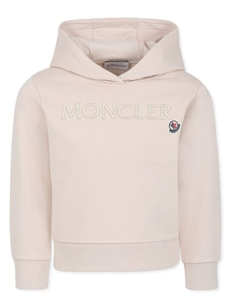  Moncler Enfant Embroidered-logo Hoodie - Pink 
