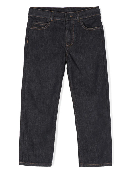  Moncler Enfant Embroidered-logo Jeans - Blue 